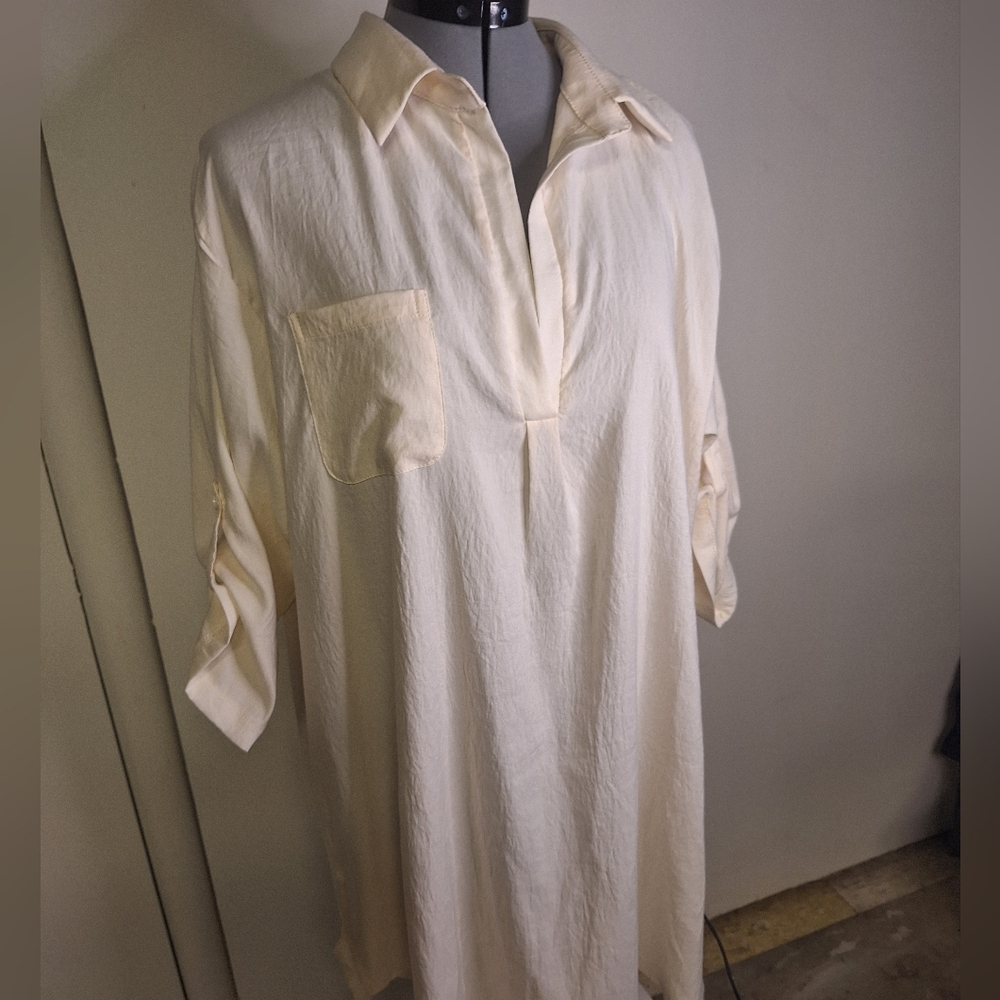 Pale Yellow Women's Swim Coverup Or Dress Size Large